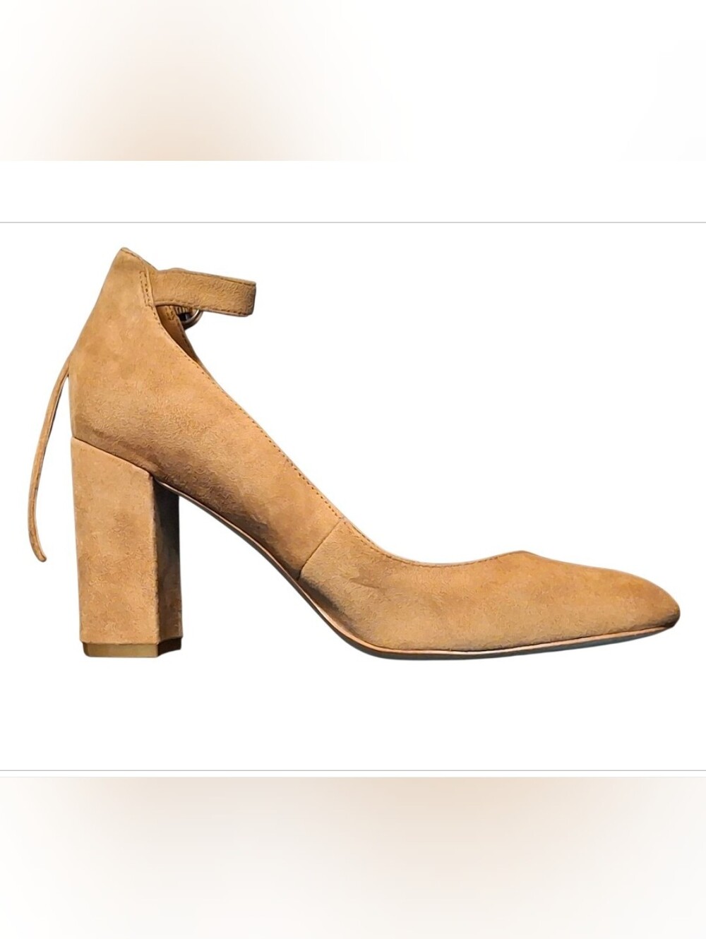 ❌️MARKDOWN!!! Marc Fisher Suede Ankle-Strap Block Heel